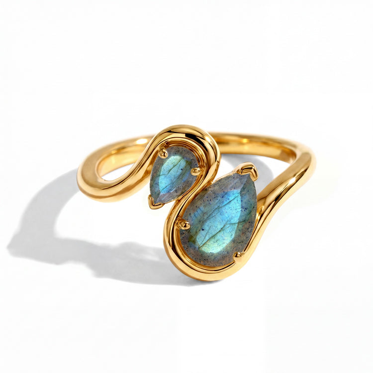 Labradorite Twisted Statement Ring