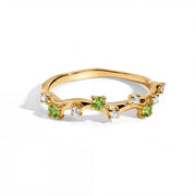 Intertwined Starlight Peridot Ring