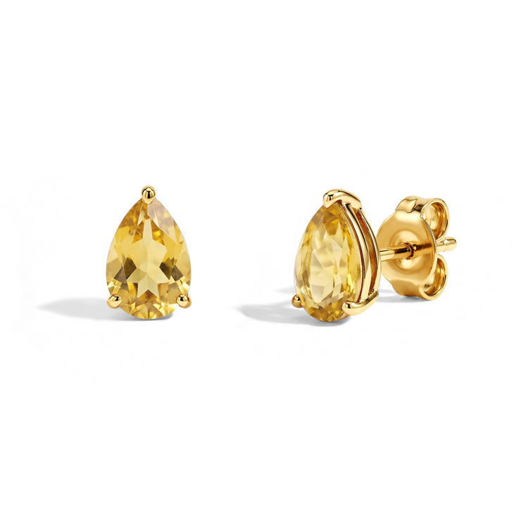 Pear-shaped Citrine Earrings