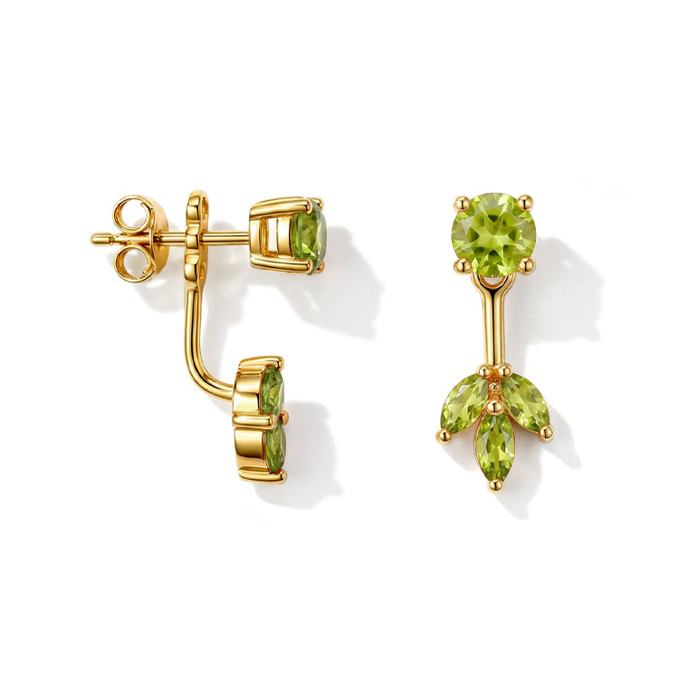 Peridot Earrings - Front and Back