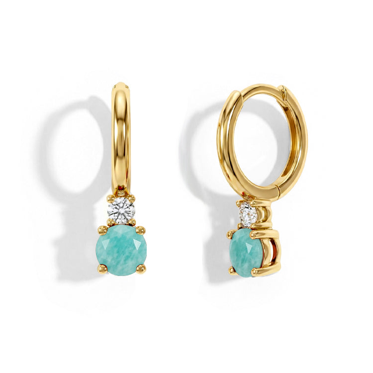 Amazonite Round Hoop Earrings