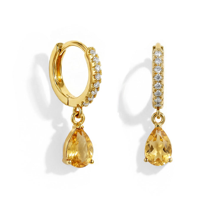 Citrine Hoop Earrings - Prosperity