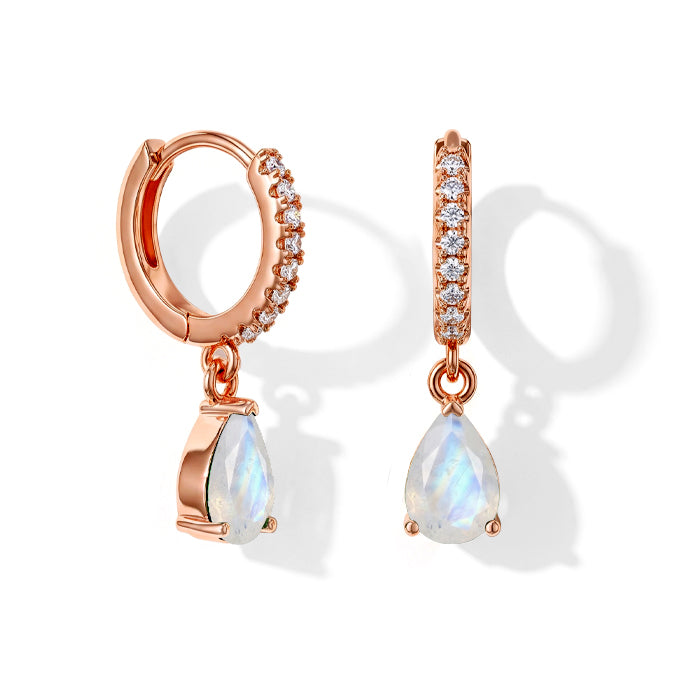 Moonstone Hoop Earrings - Enhance Intuition