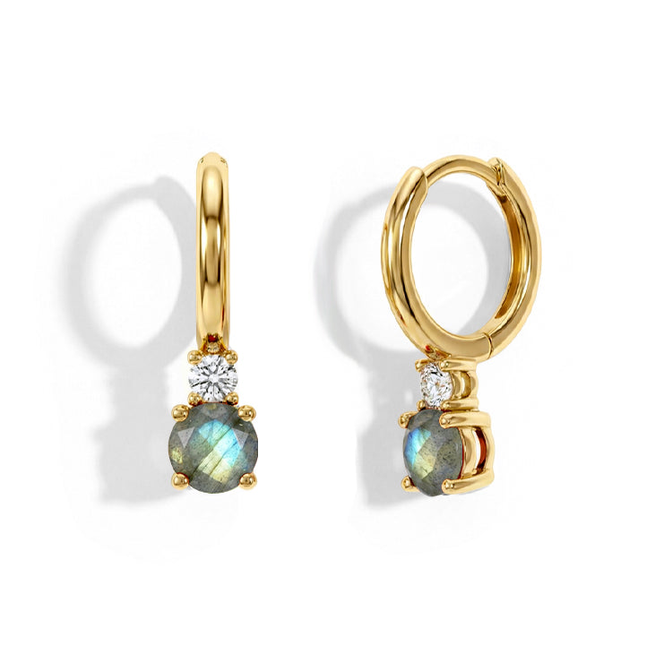 Labradorite Round Hoop Earrings