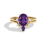 Amethyst Stacking Ring Set