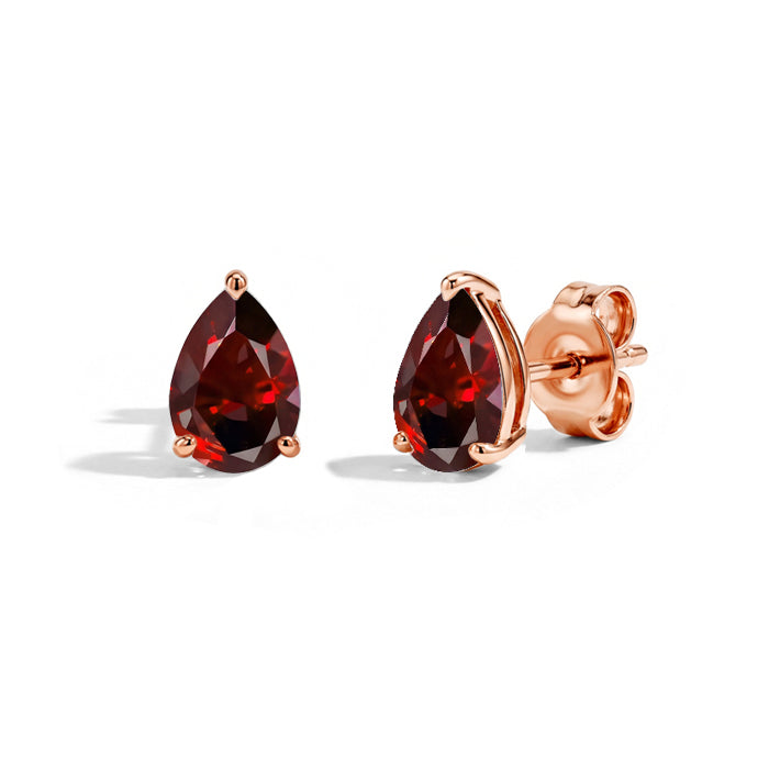 Pear-shaped Garnet Earrings