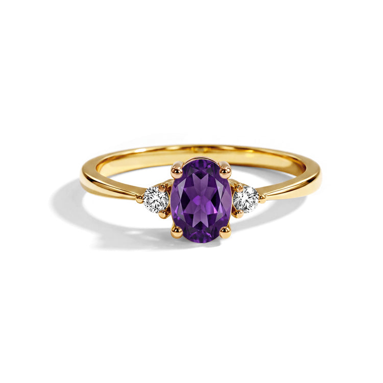 Amethyst Solitaire Ring - Wisdom