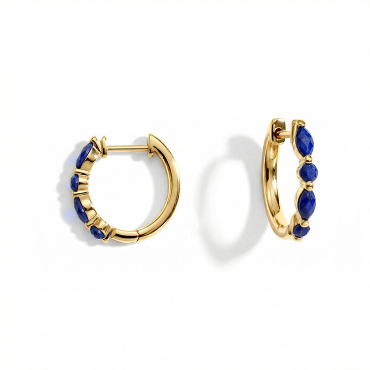 Lapis Lazuli Huggies Earrings - Elegant