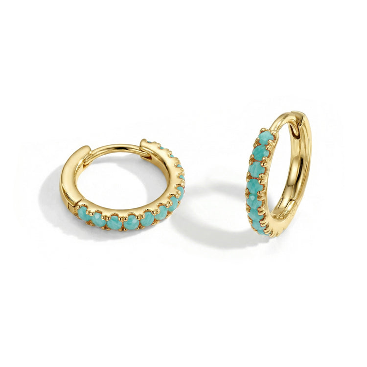 Classic Amazonite Huggies Earrings