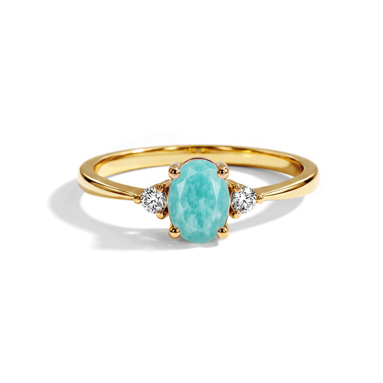 Amazonite Simple Oval Ring