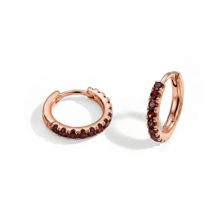 Classic Garnet Huggies Earrings