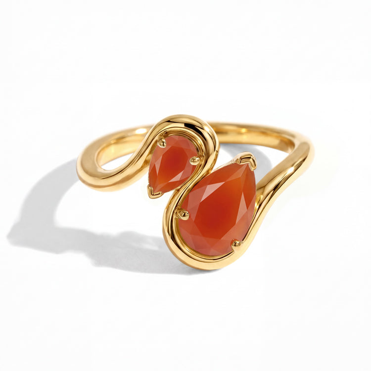Pear Carnelian Stacking Ring
