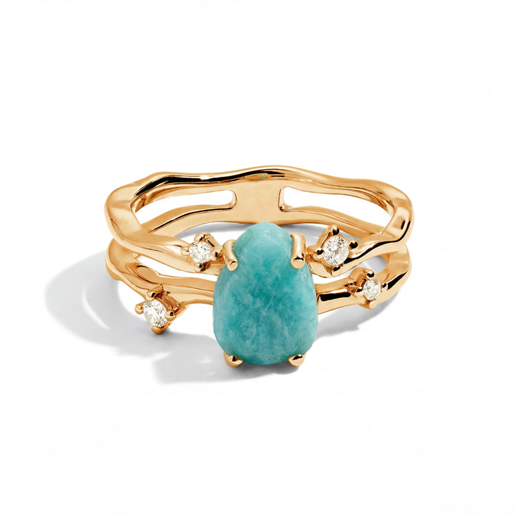 Amazonite Rings -  Raw Crystal