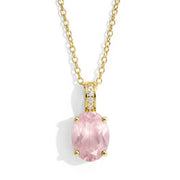 Rose Quartz Necklace - Oval