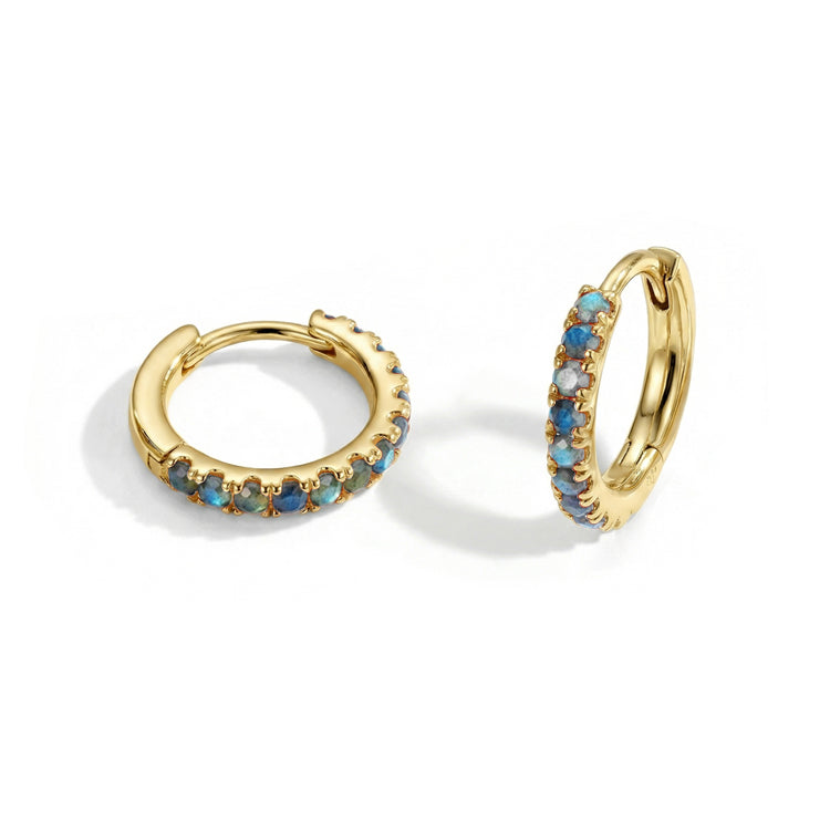 Classic Labradorite Huggies Earrings