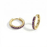 Classic Amethyst Huggies Earrings