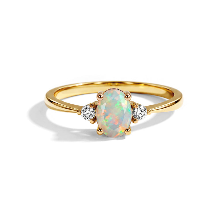 Opal Simple Oval Ring