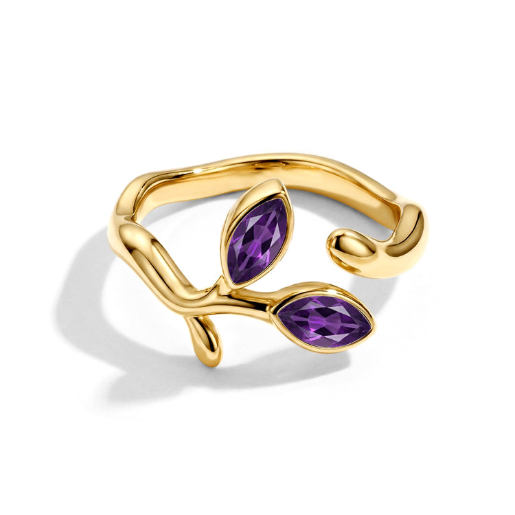 Adjustable Amethyst Vine Ring