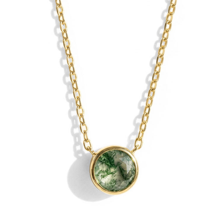 Moss Agate Necklace - Solitaire