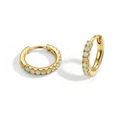 Classic Opal Huggies Earrings