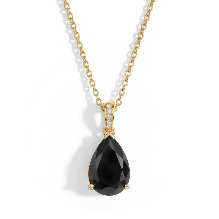 Black Onyx Necklace - Pear