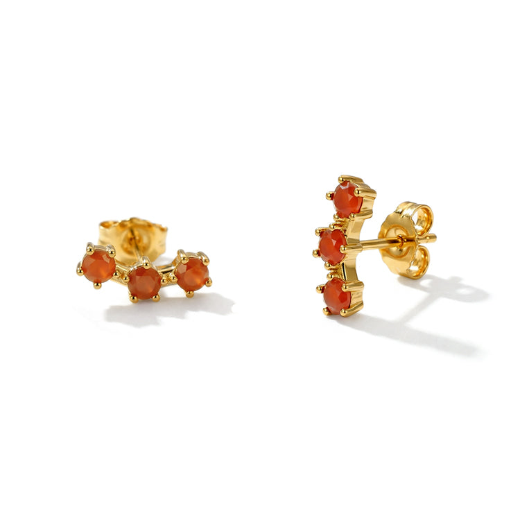 Carnelian Stud Earrings - Stackable