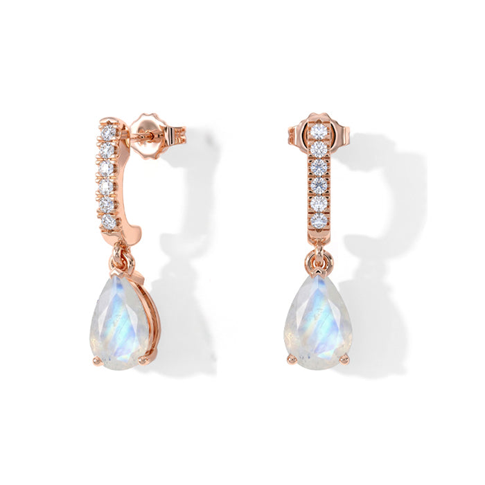 Drop Earrings - Moonstone Teardrop