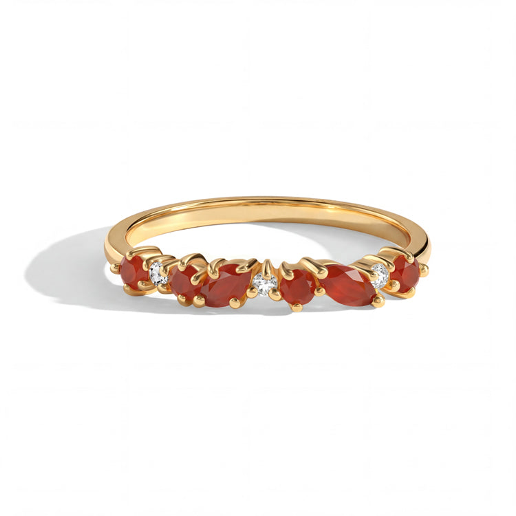 Alternating Carnelian Stacking Ring