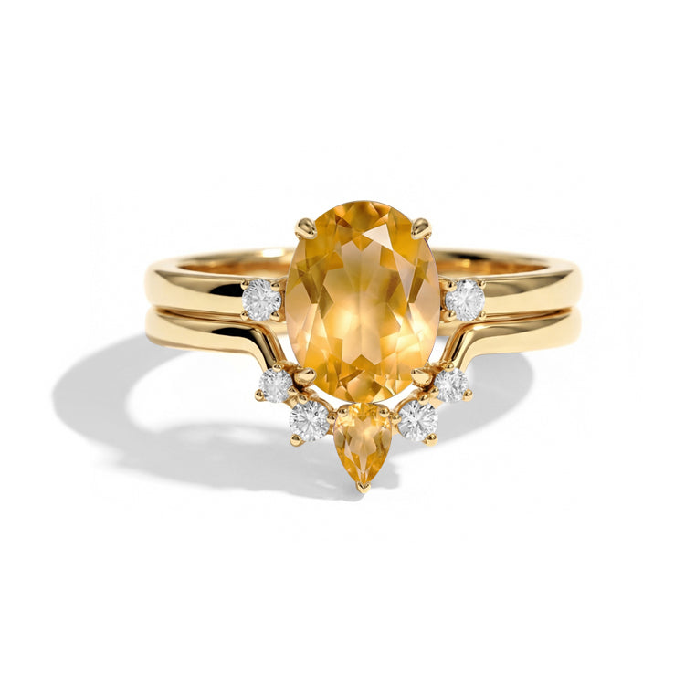 Citrine Stacking Ring Set