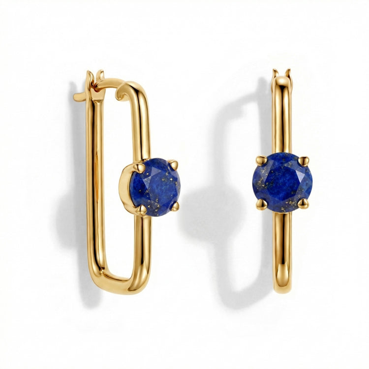 Large Lapis Lazuli Hoop Earrings