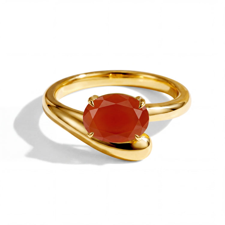 Curved Carnelian Statement Ring