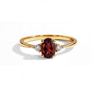 Garnet Simple Oval Ring