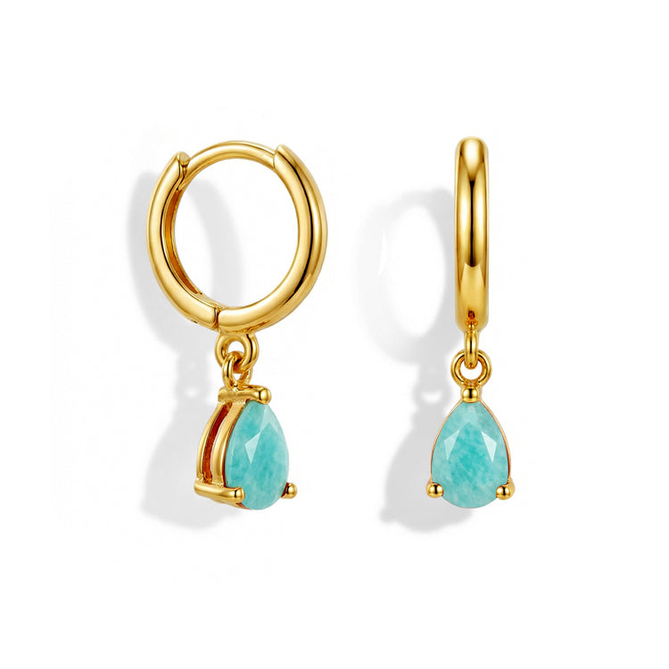 Amazonite Hoop Earrings