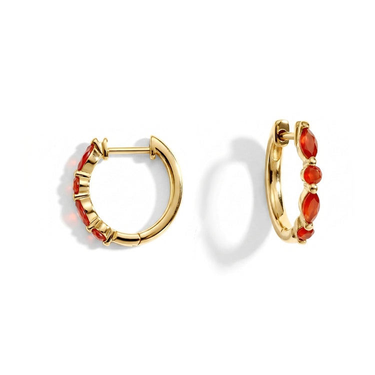 Carnelian Huggies Earrings - Elegant