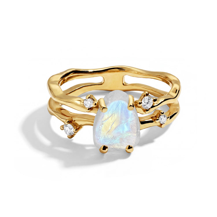 Moonstone Statement Rings -  Raw Crystal