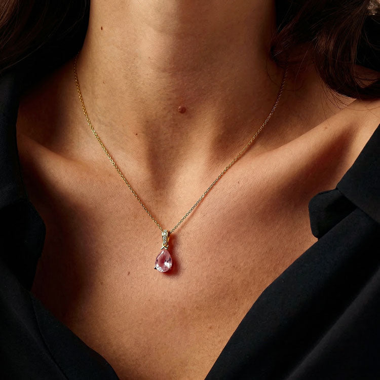 Rose Quartz Necklace - Pear