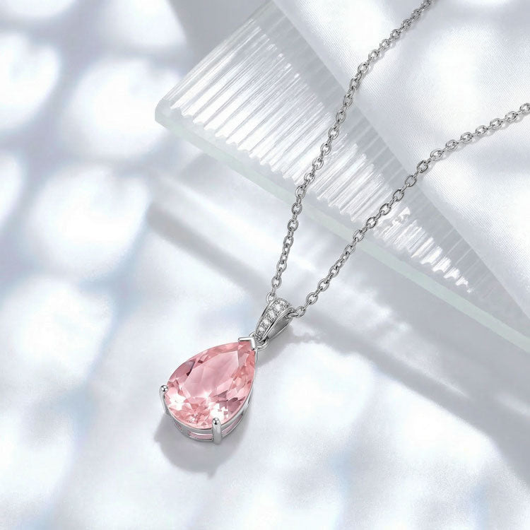Rose Quartz Necklace - Pear