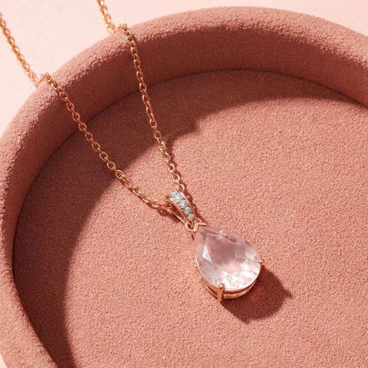 Rose Quartz Necklace - Pear