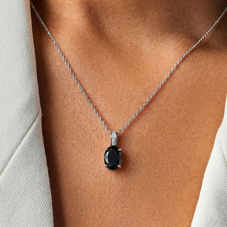 Black Onyx Necklace - Oval
