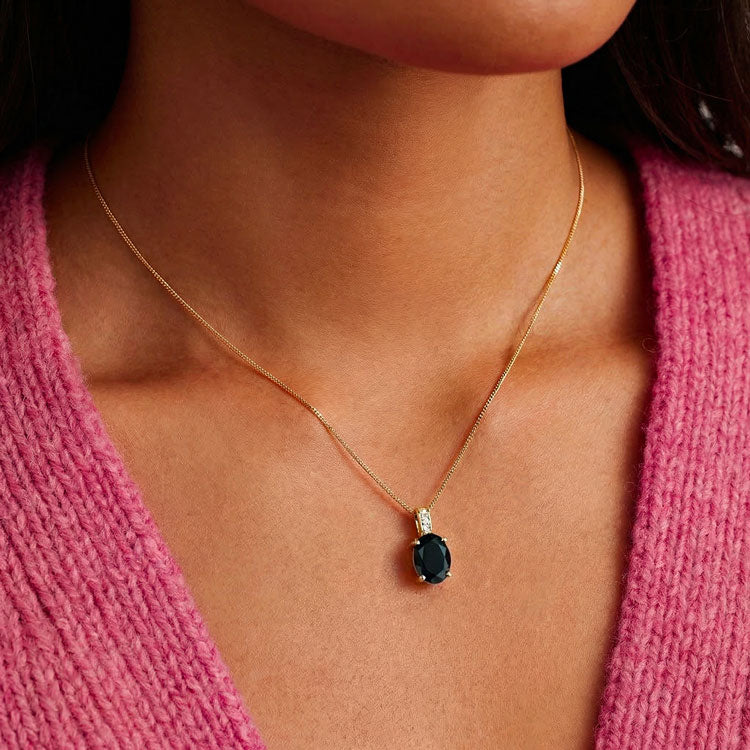 Black Onyx Necklace - Oval