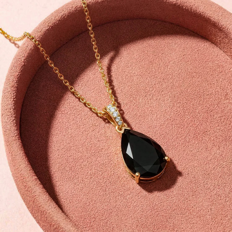 Black Onyx Necklace - Pear