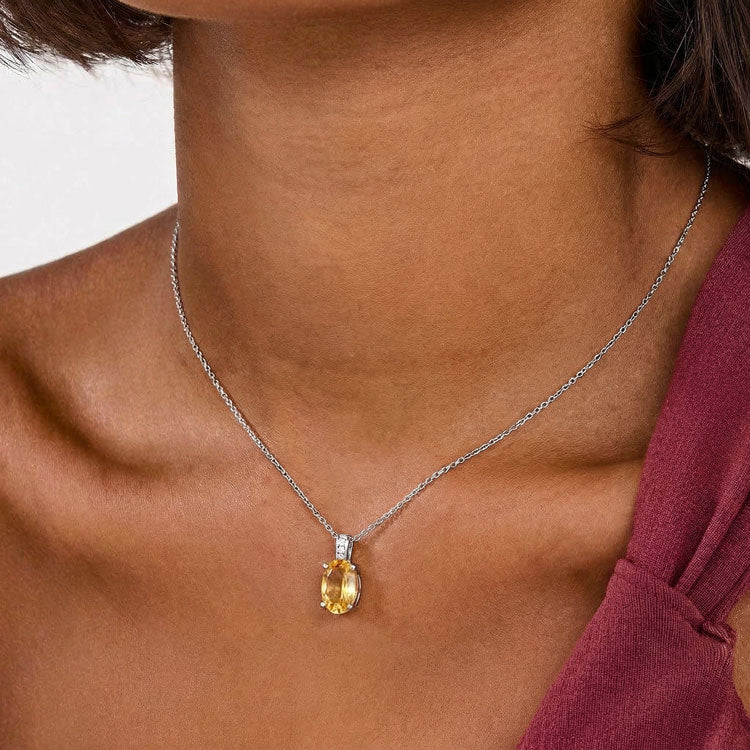 Citrine Necklace - Oval