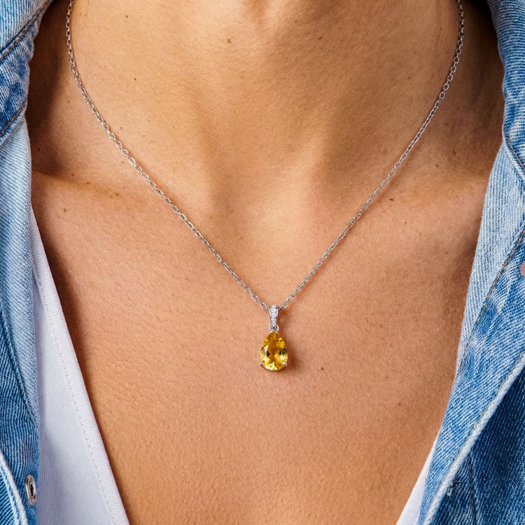 Citrine Necklace - Pear
