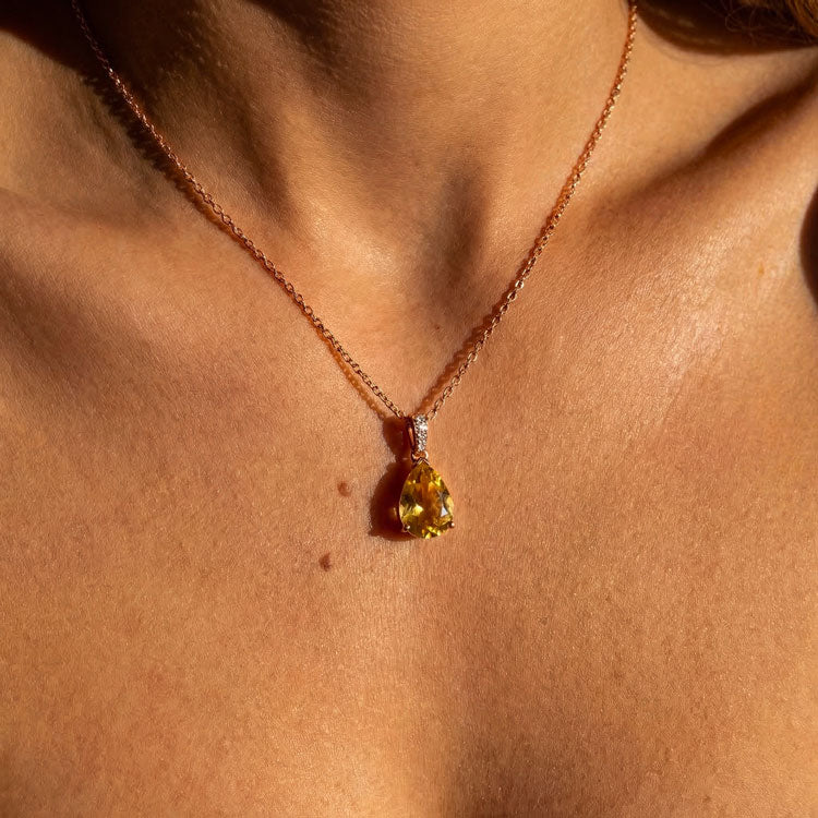 Citrine Necklace - Pear
