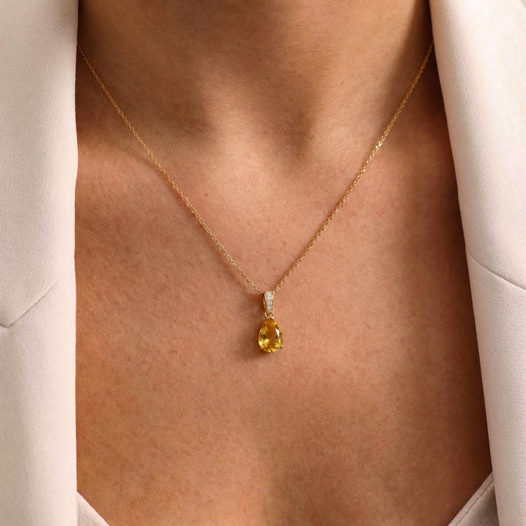 Citrine Necklace - Pear