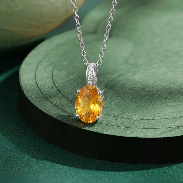 Citrine Necklace - Oval