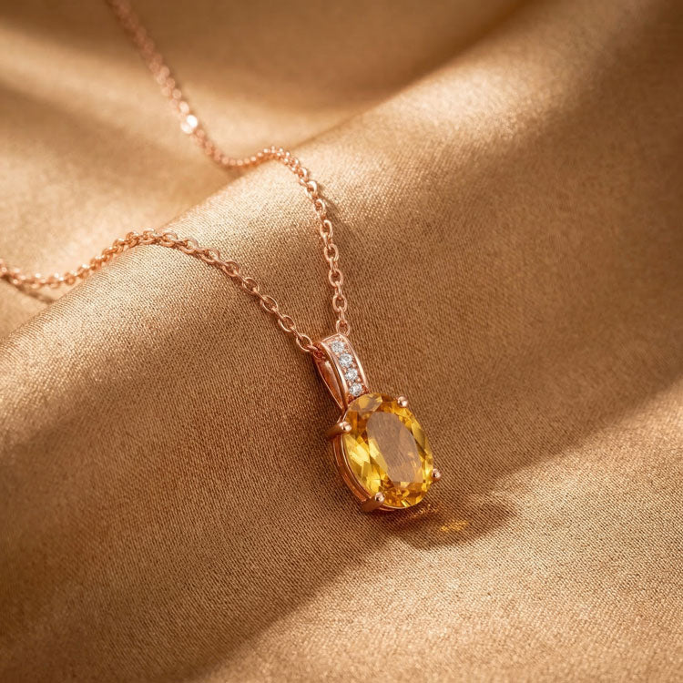 Citrine Necklace - Oval