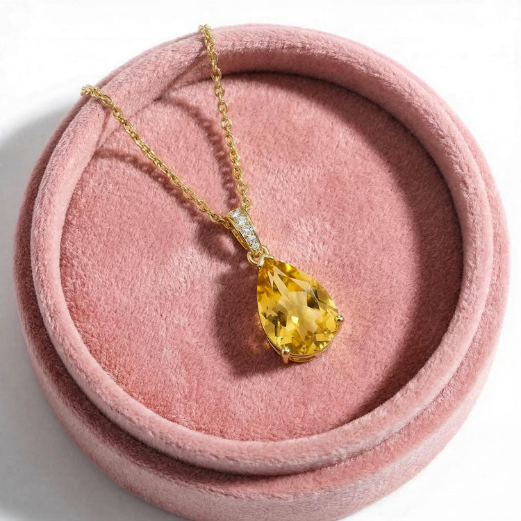 Citrine Necklace - Pear