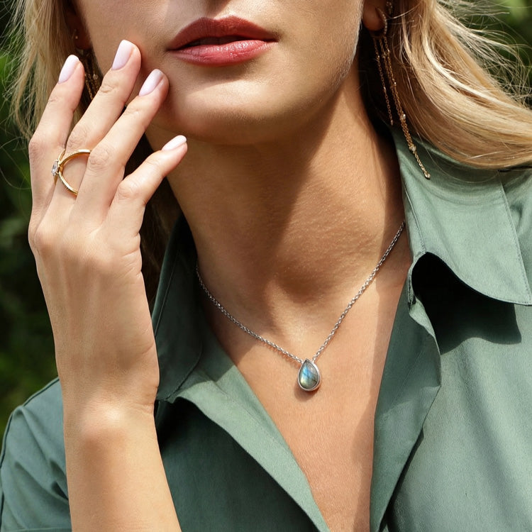 Labradorite Necklace - Teardrop