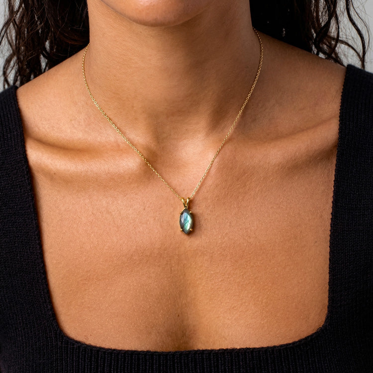 Labradorite Necklace - Marquise